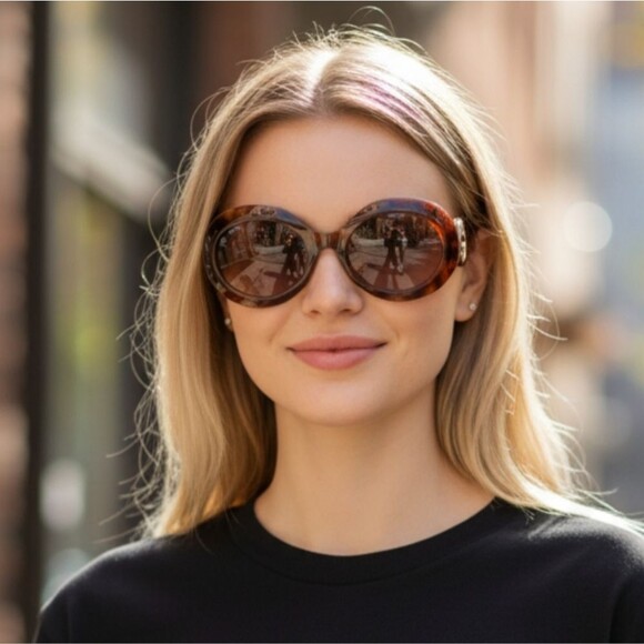 Gucci Designer Brown Tortoise Round Sunglasses Italy main image 10